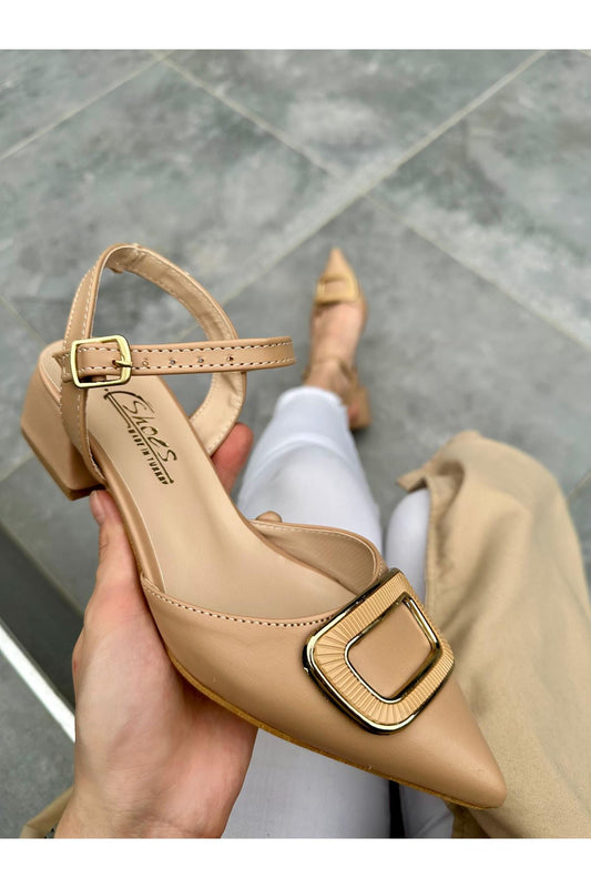 Women's Nude Skin Heeled Shoes