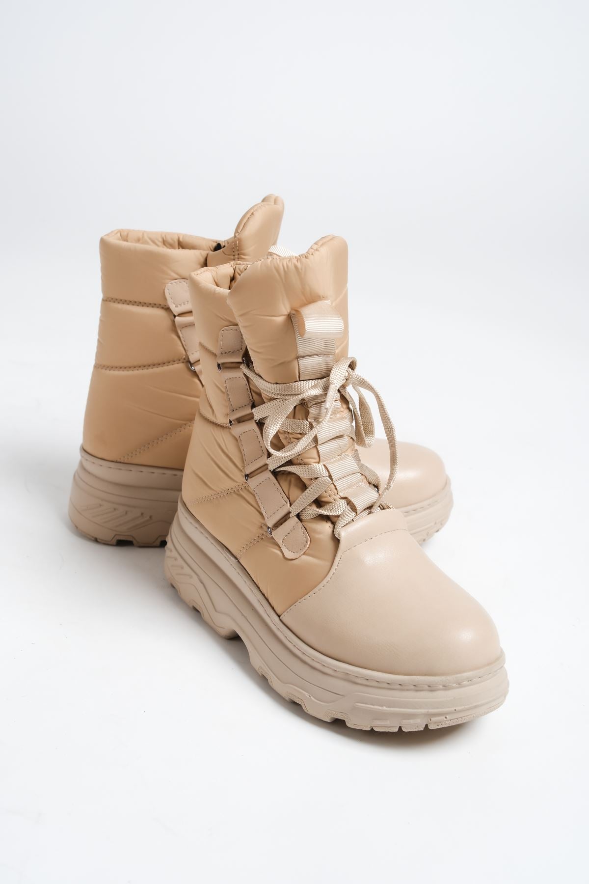 Nude Parachute Lace-Up Women's Snow Boots