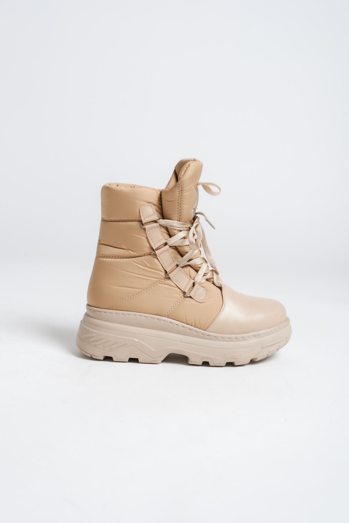 Nude Parachute Lace-Up Women's Snow Boots