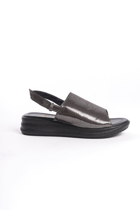 Platinum Patent Leather Women's Sandals