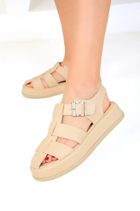 Beige-Beige Women's Sandals