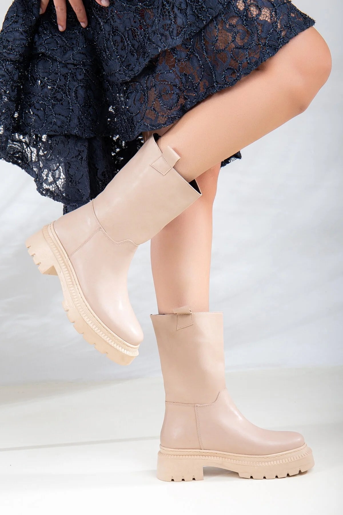 Women's Casual Orthopedic Boots - Nude