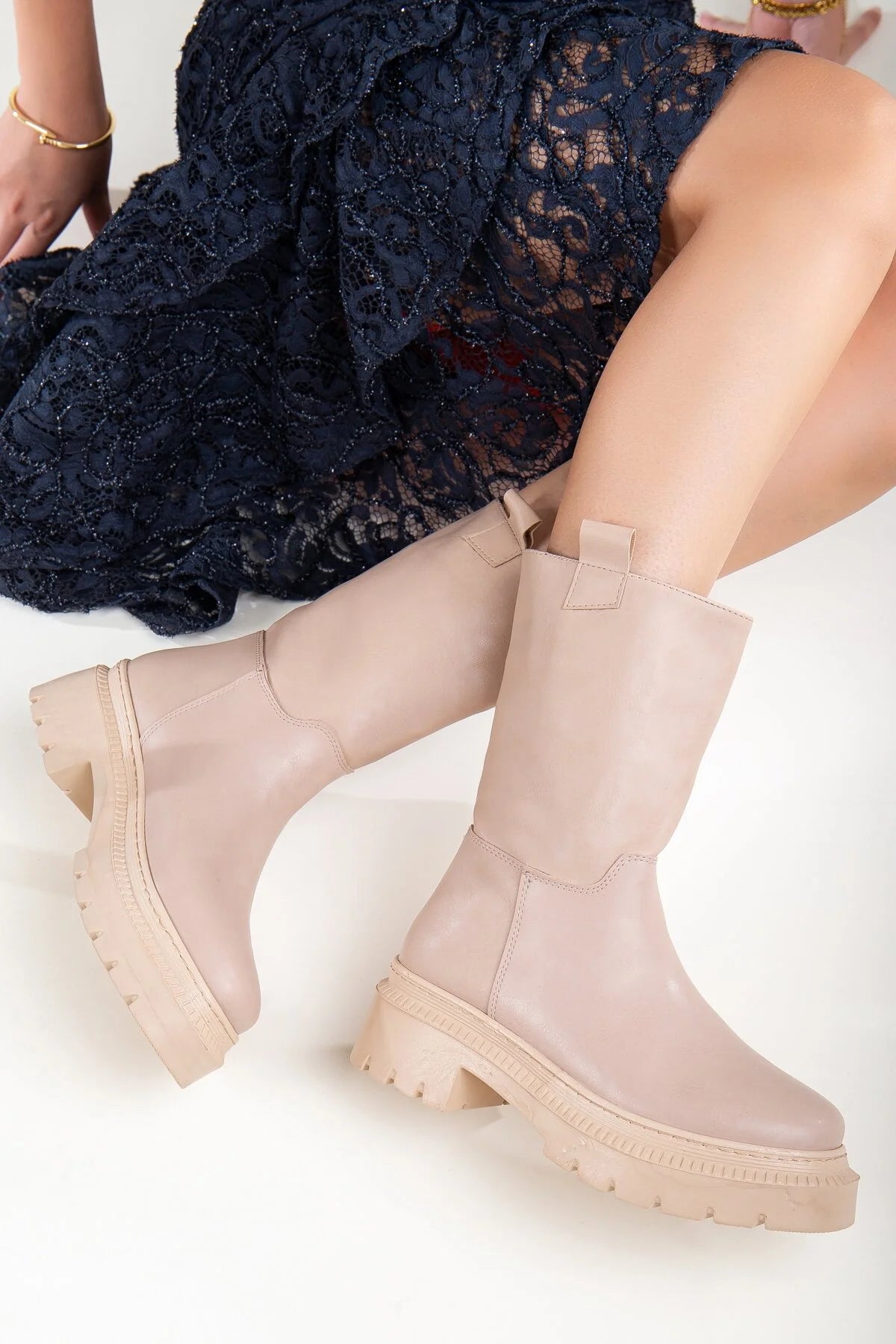 Women's Casual Orthopedic Boots - Nude