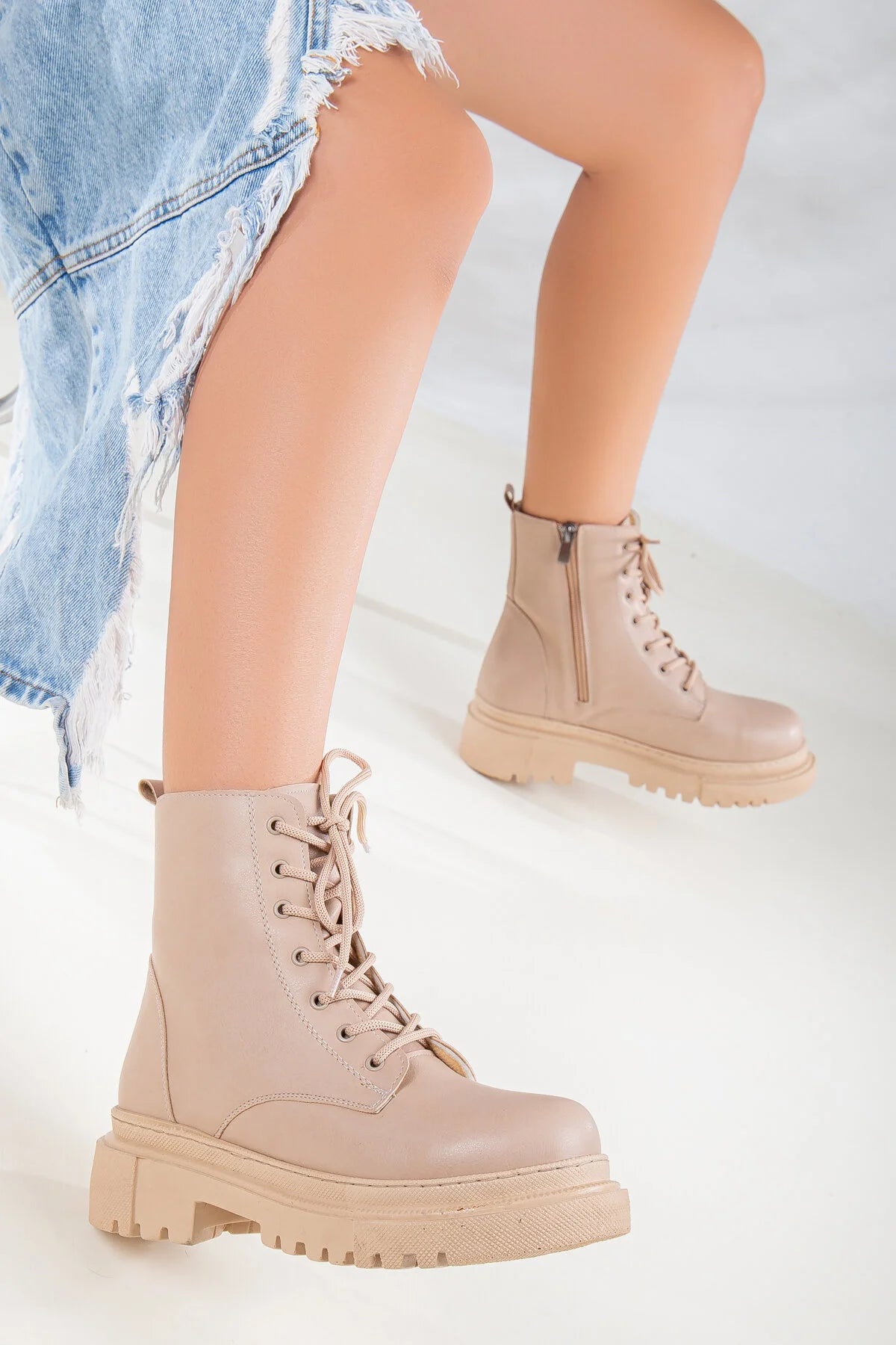 Women's Casual Orthopedic Boots - Nude