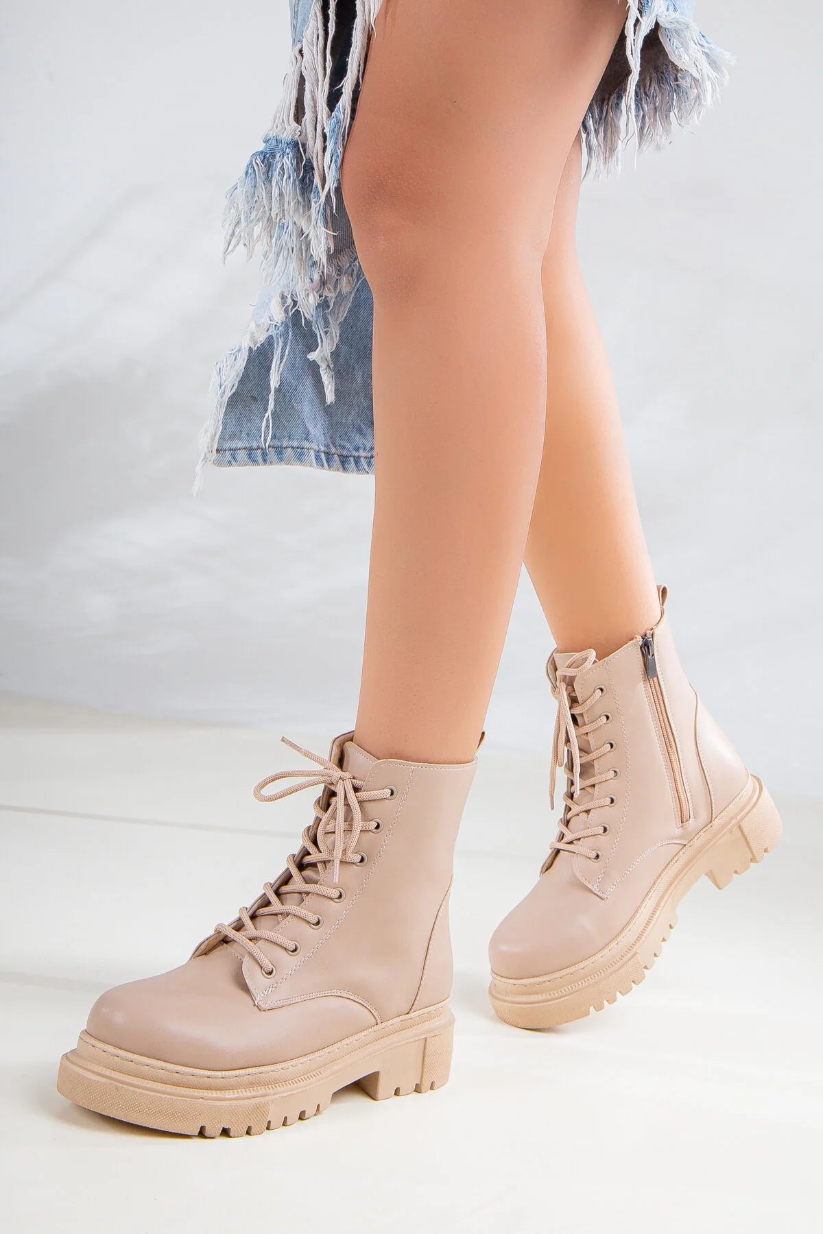 Women's Casual Orthopedic Boots - Nude