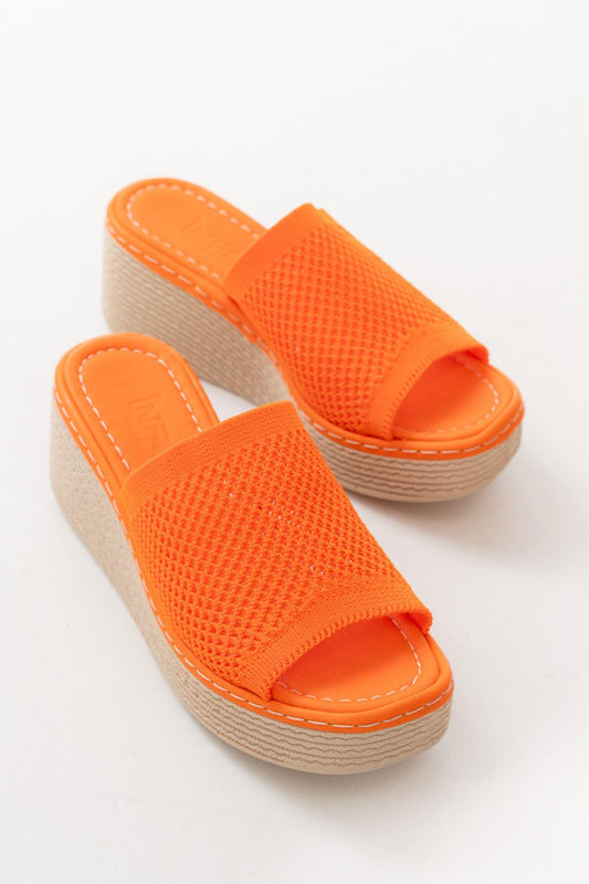 Orange Knitwear Daily Orthopedic Wedge Heel Women's Slippers