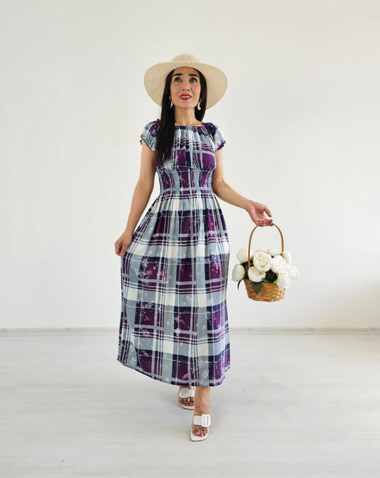 Waist Gipel Dress-plaid