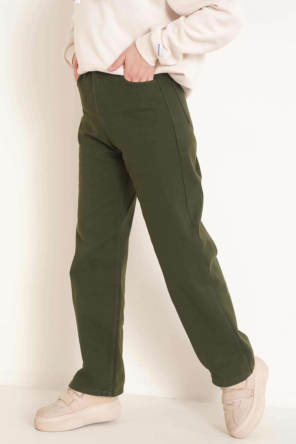 Straight Leg Khaki Jeans