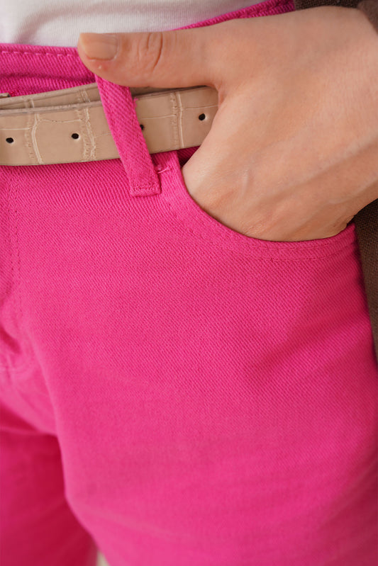 Plain Boyfriend Dusty Rose Trousers