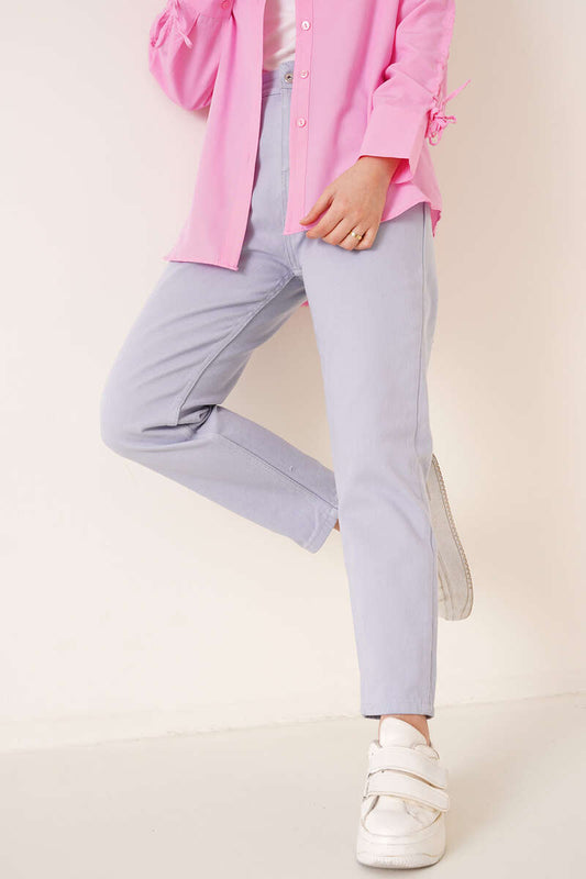 Plain Boyfriend Lilac Trousers