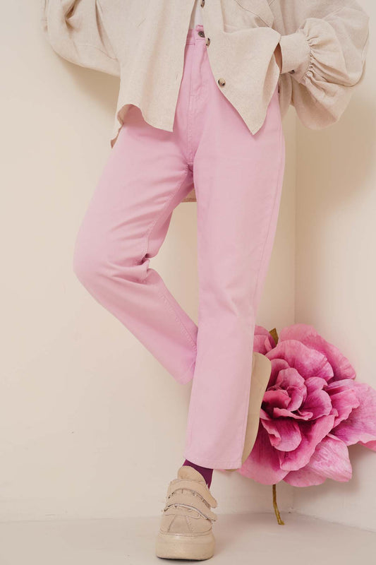 Plain Boyfriend Pink Pants