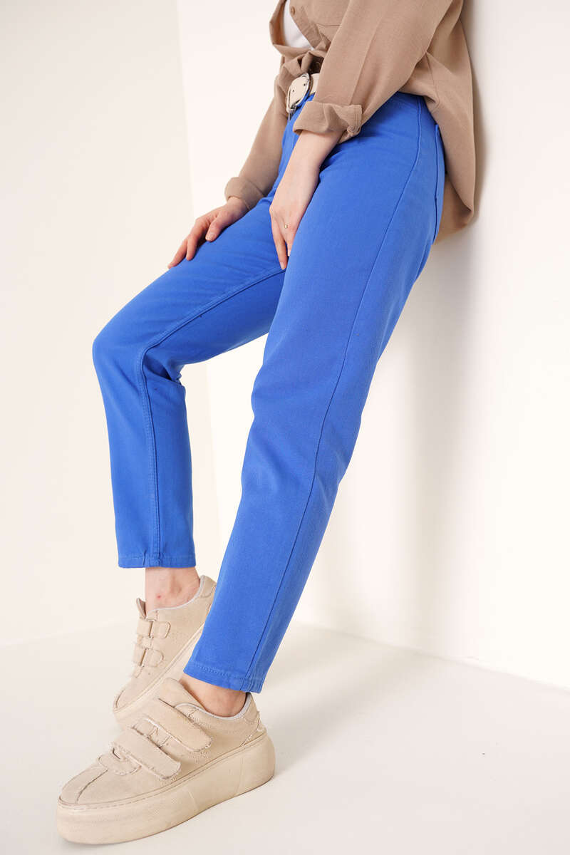 Plain Boyfriend Saxe Trousers