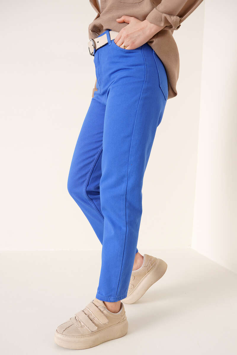 Plain Boyfriend Saxe Trousers