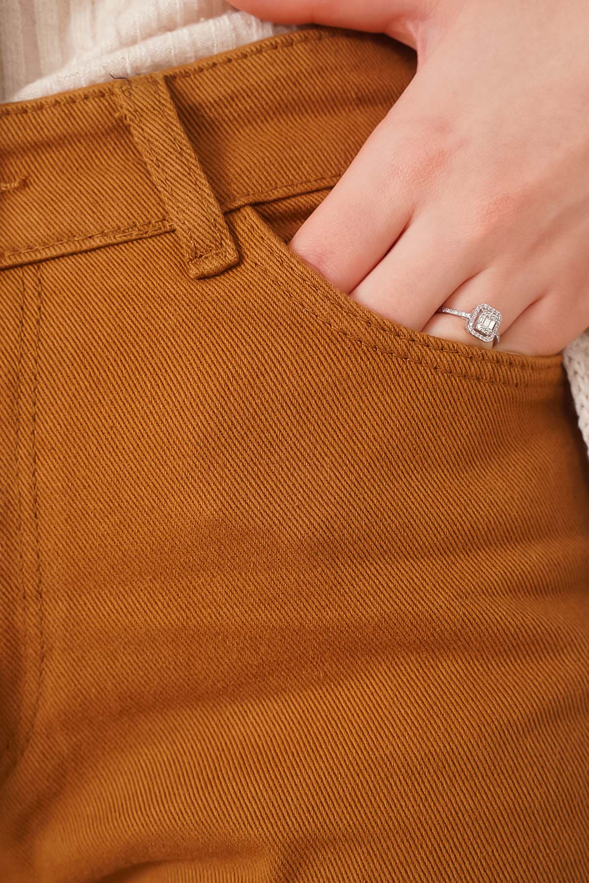 Plain Boyfriend Tan Trousers