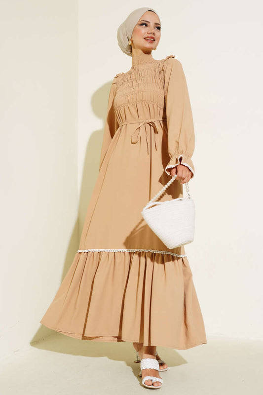 Gipel Rope Tied Dress - Latte