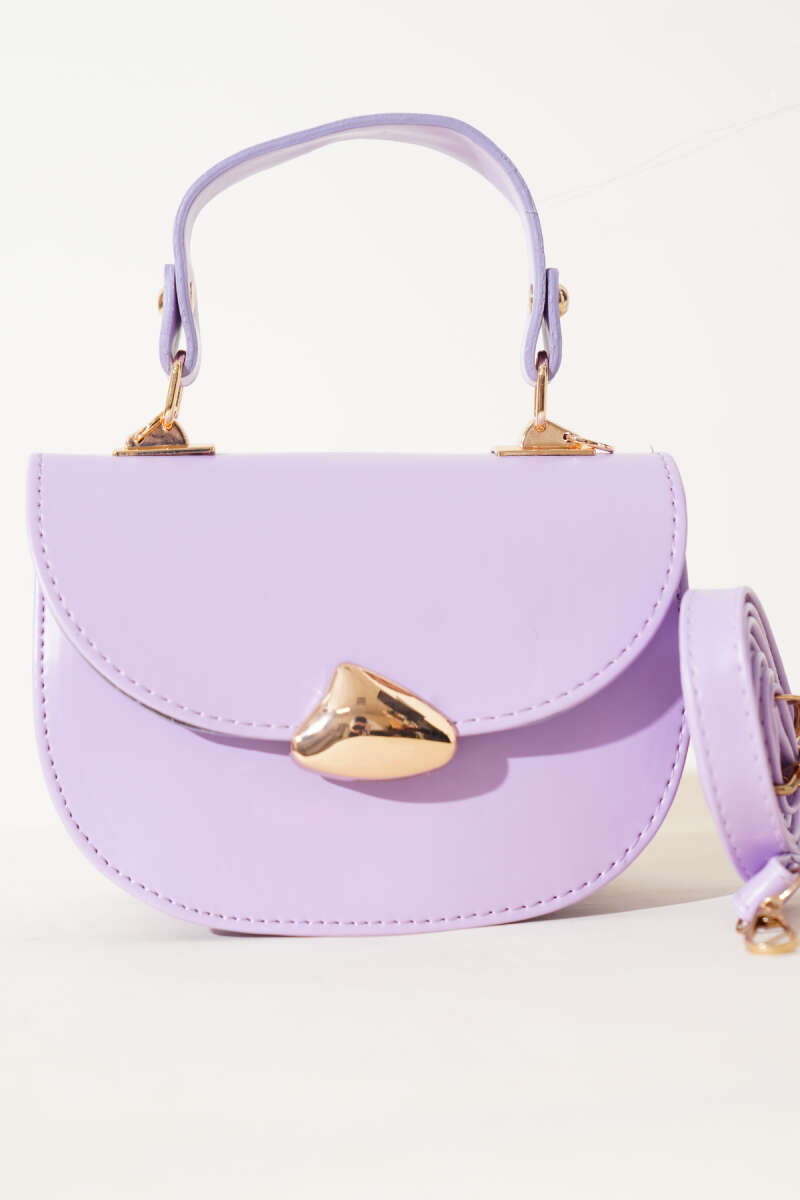 Baguette Bag with Gold Details - Lilac