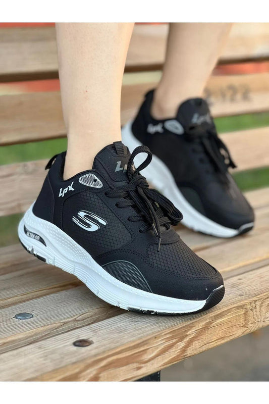 Women's Black Orthopedic Casual Sneaker Sports Shoes