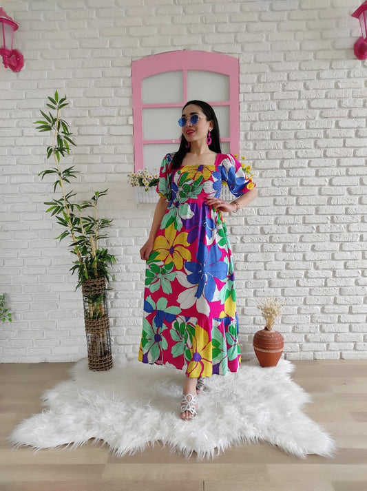 Watermelon Sleeve Dress colorful