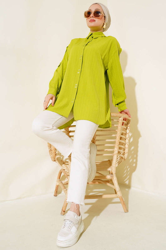 Sleeve Epaulette Shirt - Oil Green