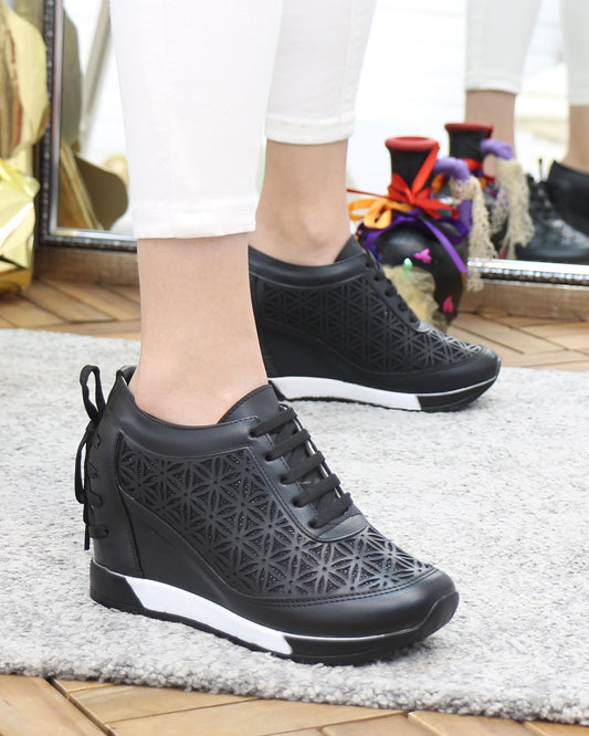 Black Hidden Heel Casual Women's Shoes