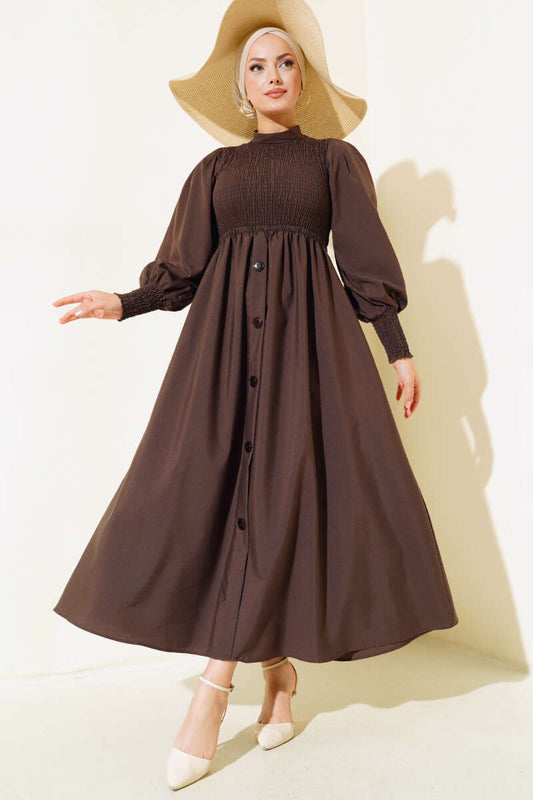 Women's Front Gipel Dress - Bitter Brown