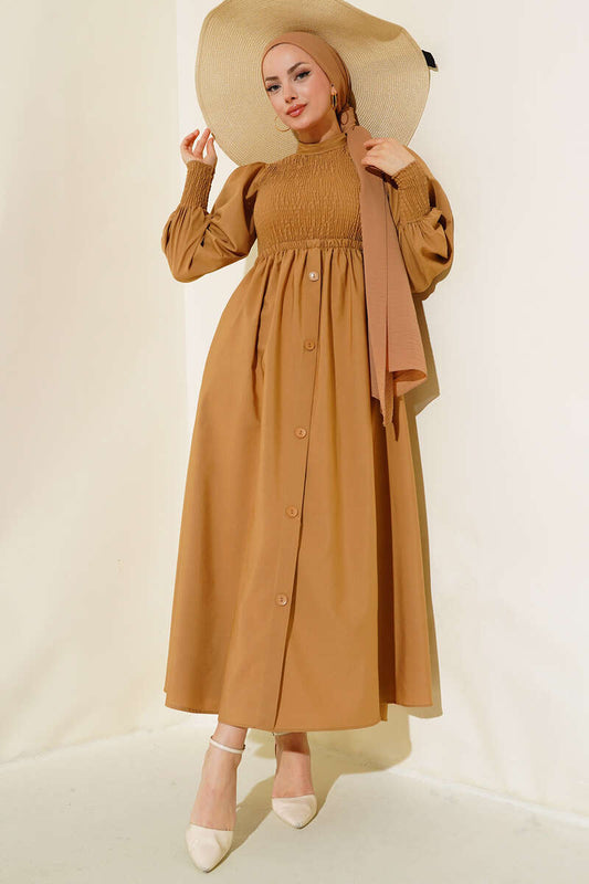 Women's Front Gipel Dress - Camel