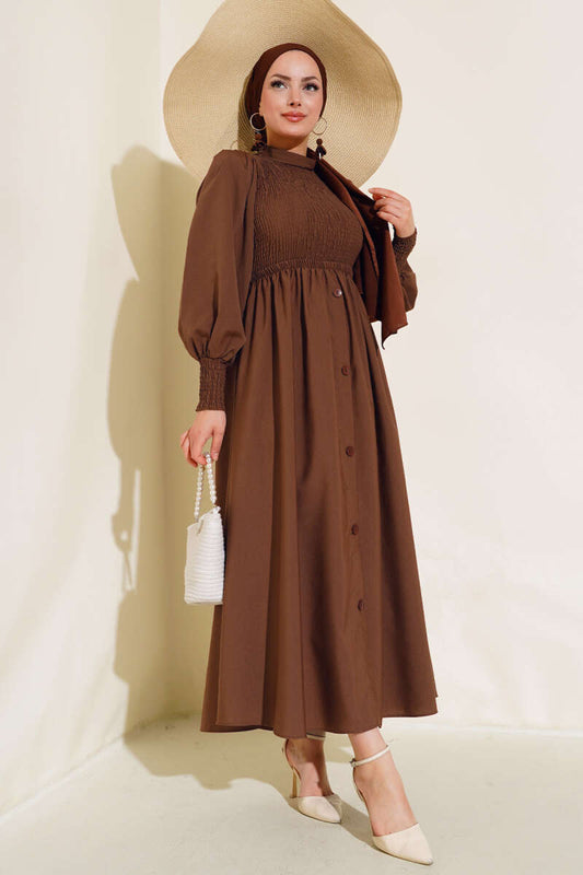 Women's Front Gipel Dress - Brown