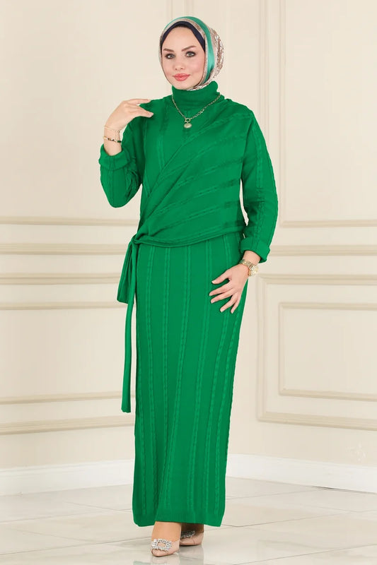 Hair Knitted Knitwear Dress Benetton Green