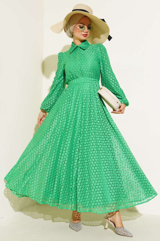 Lace Patterned Dress - Benetton