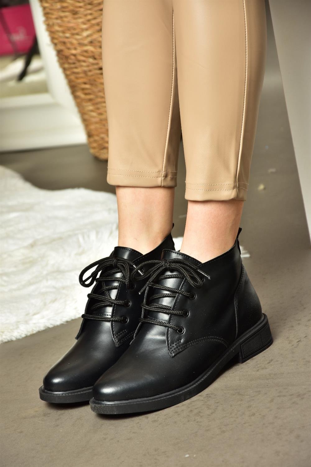 Black Leather Classic Women's Boots