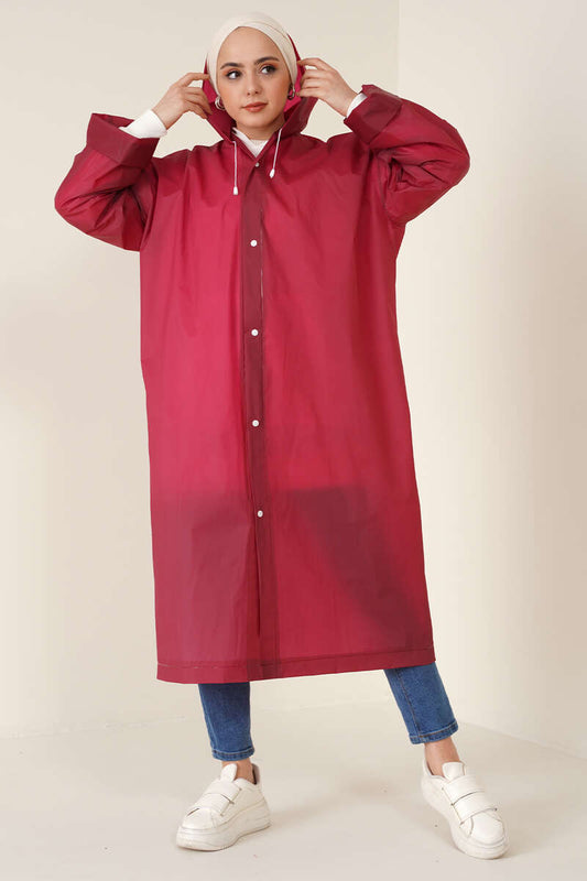 Waterproof Raincoat - Claret Red