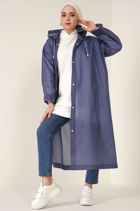 Waterproof Raincoat - Navy Blue