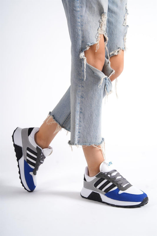 Unisex Blue 3-Stripes Sneaker