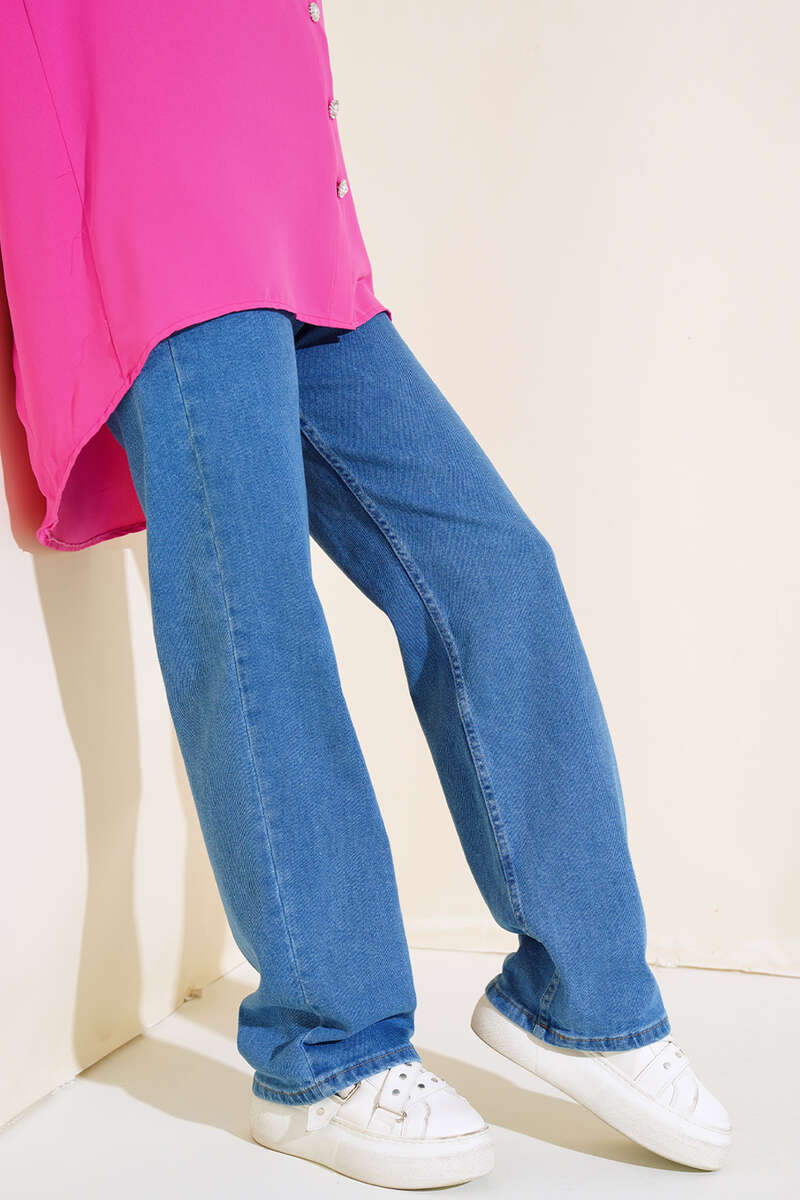 Long Casual Jeans Denim Blue