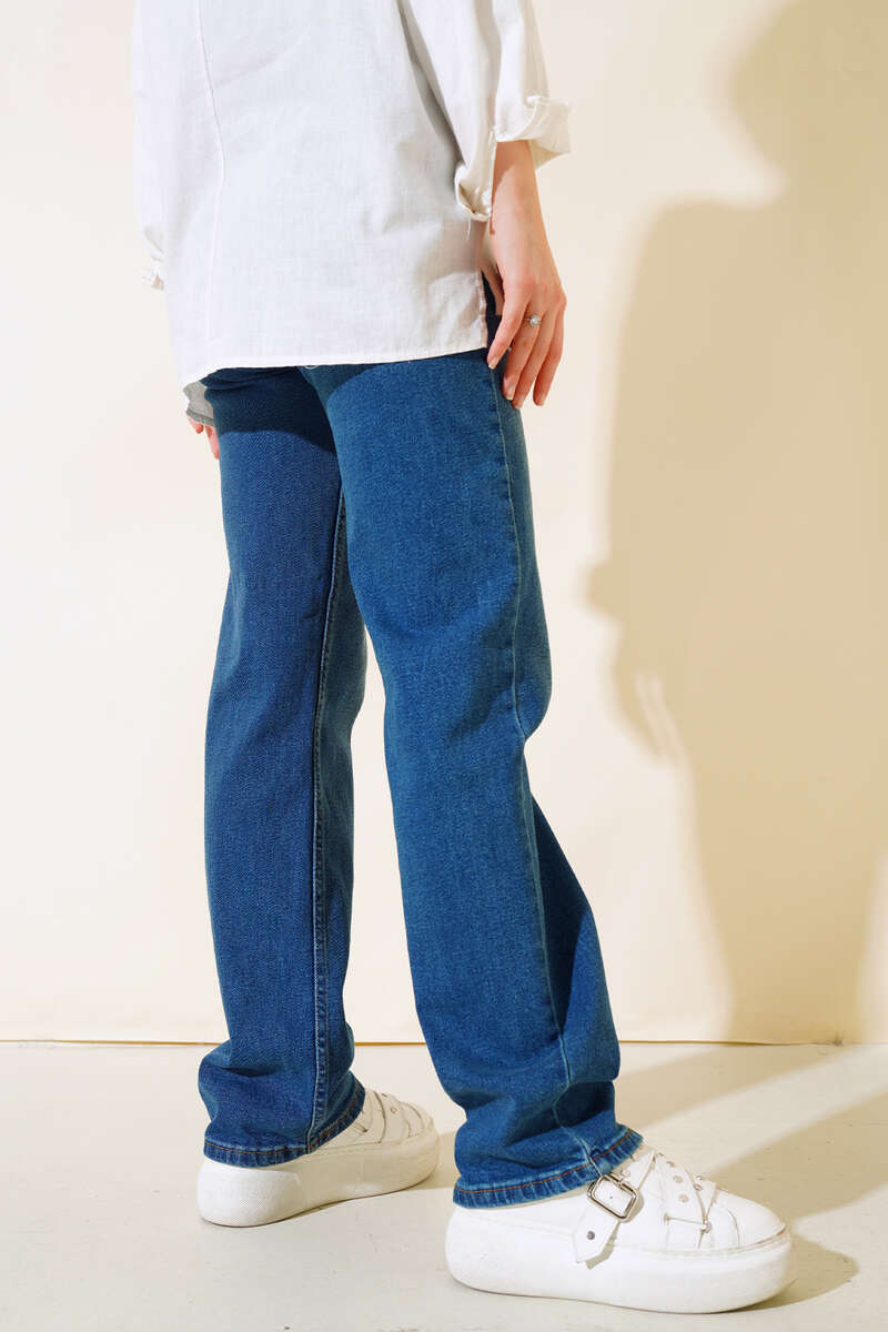 Long Casual Jeans Medium Blue