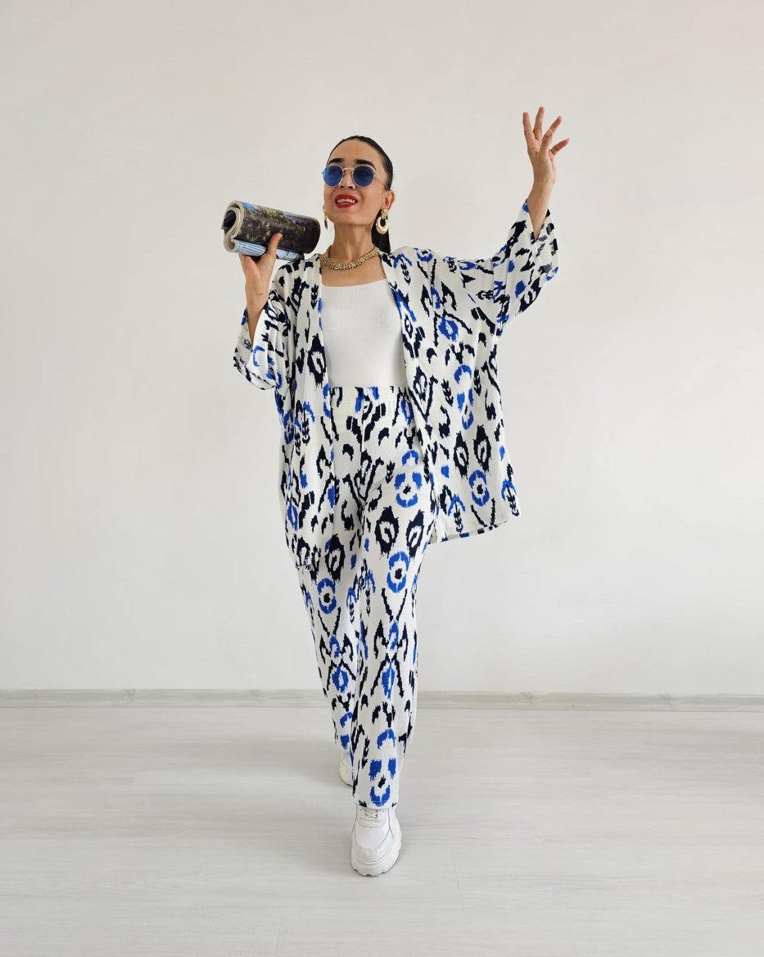 Zulaa Paint Patterned Kimono Set