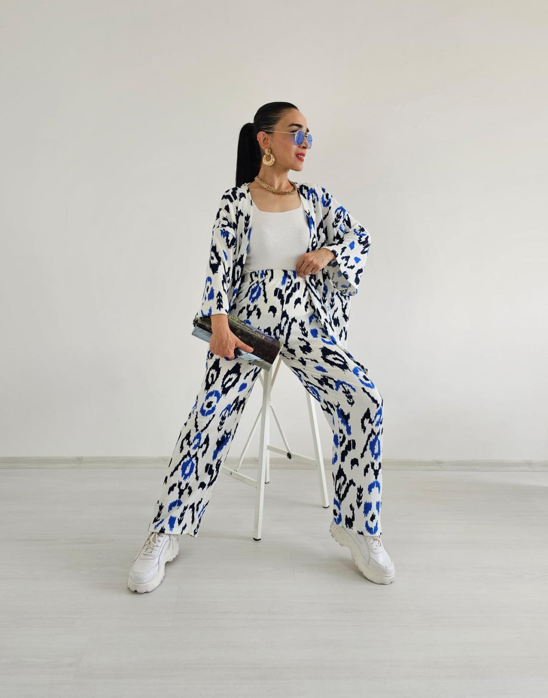 Zulaa Paint Patterned Kimono Set