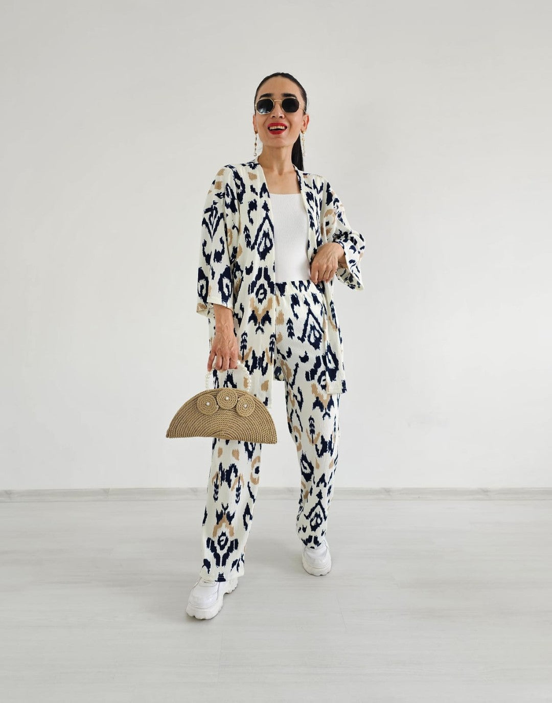 Zulaa Paint Patterned Kimono Set