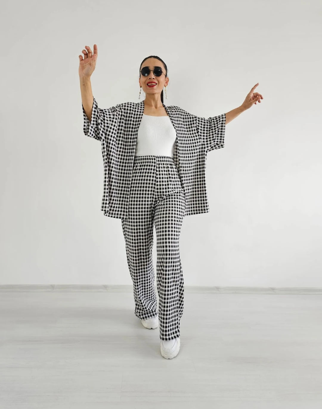 Zulaa Square Patterned Kimono Set