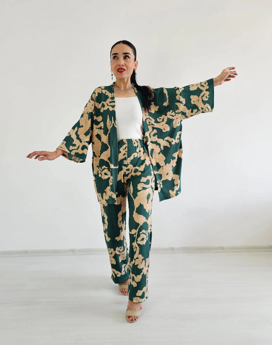 Zulaa New Patterned Kimono Set