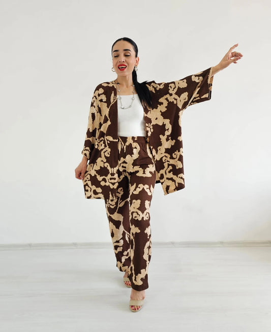 Zulaa New Patterned Kimono Set