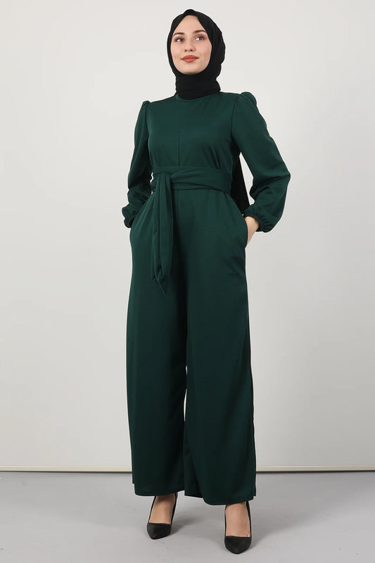Pocket Hijab Jumpsuit Emerald